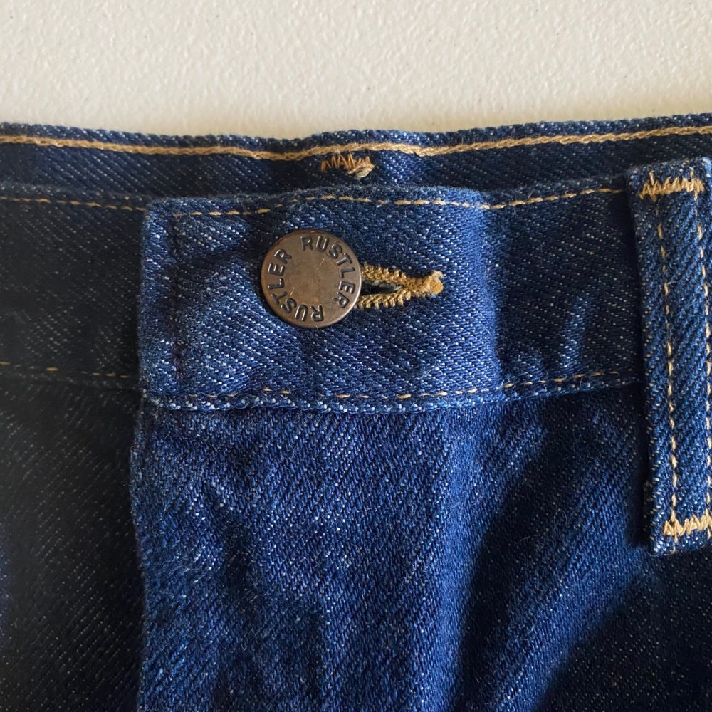Rustler Denim Men's Jeans 32x30 Made USA Dark Wash Straight Leg Cotton Vintage - Picture 4 of 11